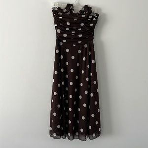 Brown polka dotted dress